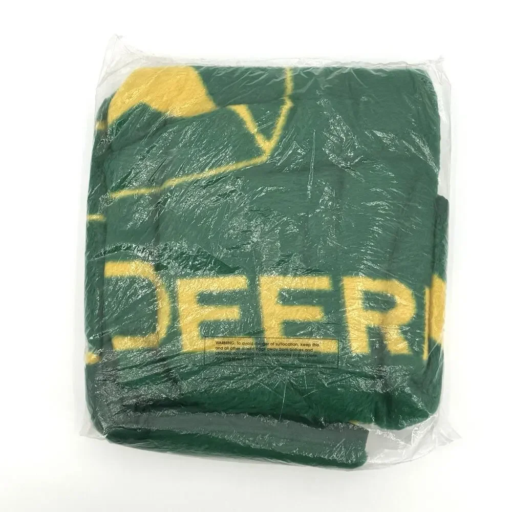 Vintage John Deere Large Logo Throw Blanket Biederlack 60” X 50” Made In USA NEW